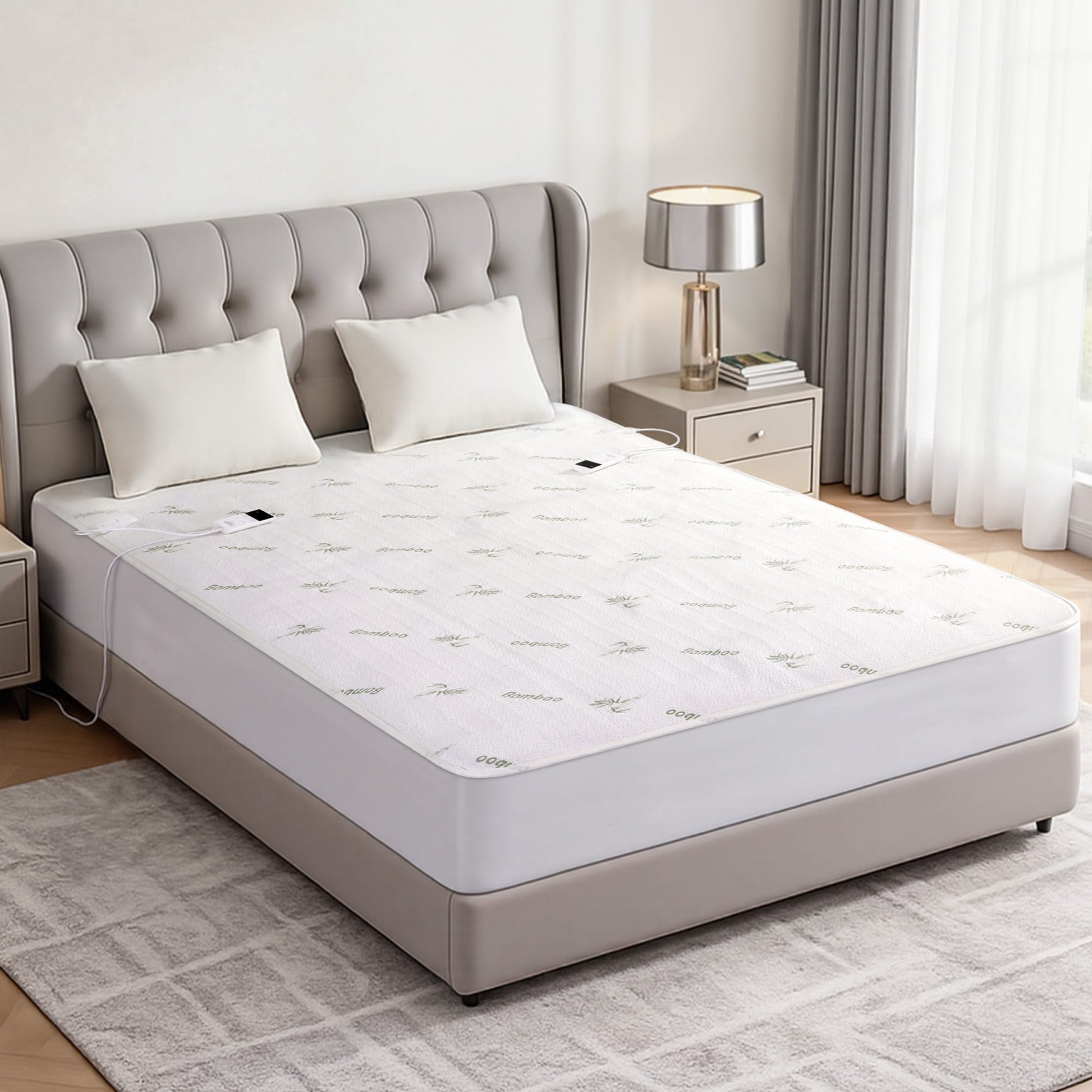 Alona.com.au Home & Garden > Bedding > Blankets & Throws Giselle Electric Blanket Bamboo Fabric King Fitted Heated Pad Underlay Washable Winter
