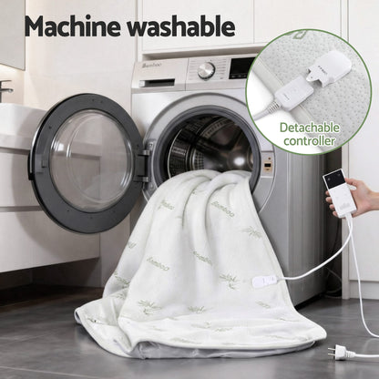 Alona.com.au Home & Garden > Bedding > Blankets & Throws Giselle Electric Blanket Bamboo Fabric King Fitted Heated Pad Underlay Washable Winter