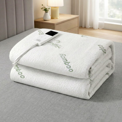 Alona.com.au Home & Garden > Bedding > Blankets & Throws Giselle Electric Blanket Bamboo Fabric King Single Fitted Heated Pad Underlay Washable Winter