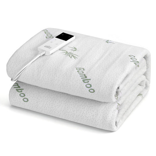 Alona.com.au Home & Garden > Bedding > Blankets & Throws Giselle Electric Blanket Bamboo Fabric King Single Fitted Heated Pad Underlay Washable Winter