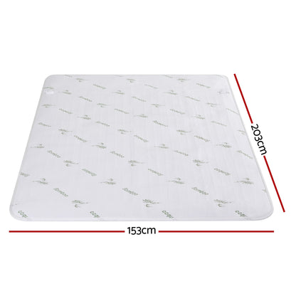 Alona.com.au Home & Garden > Bedding > Blankets & Throws Giselle Electric Blanket Bamboo Fabric Queen Fitted Heated Pad Underlay Washable Winter