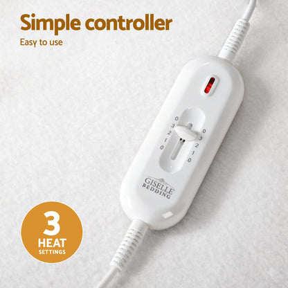 Alona.com.au Home & Garden > Bedding > Blankets & Throws Giselle Electric Blanket King Single Heated Fully Fitted Washable Pad Winter Warm