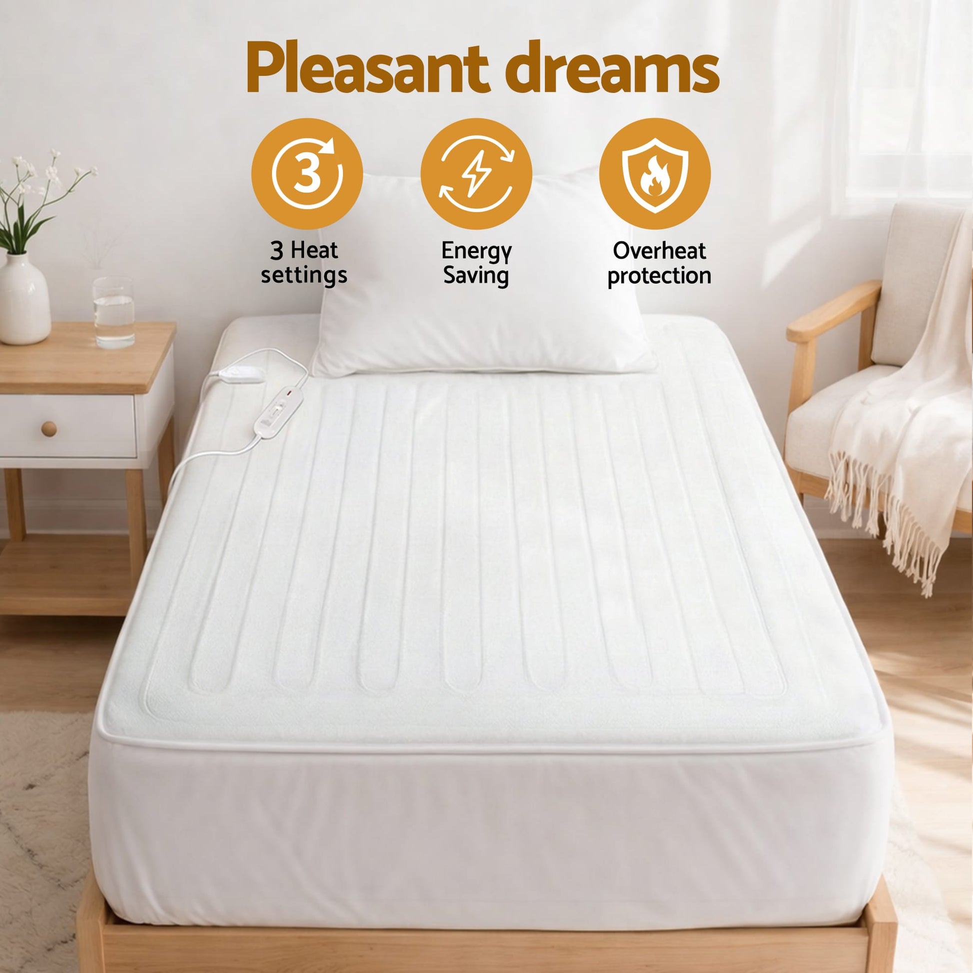 Alona.com.au Home & Garden > Bedding > Blankets & Throws Giselle Electric Blanket King Single Heated Fully Fitted Washable Pad Winter Warm