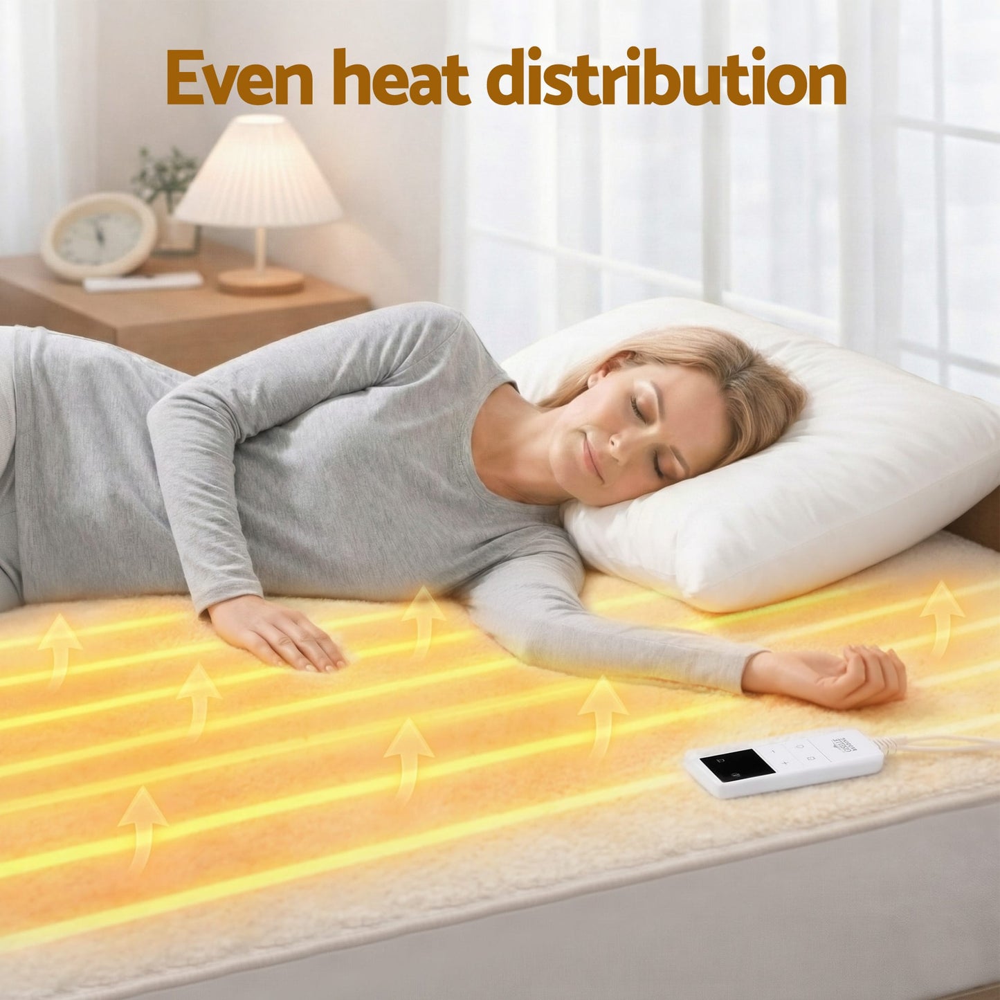 Alona.com.au Home & Garden > Bedding > Blankets & Throws Giselle Electric Blanket LED Remote Sherpa Fleece Underlay Fully Fitted Machine Washable King Single