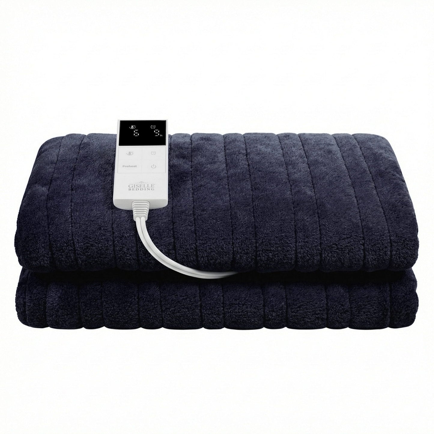 Alona.com.au Home & Garden > Bedding > Blankets & Throws Giselle Electric Throw Rug Double Size 200x180cm Coral Fleece Heated Blanket Charcoal