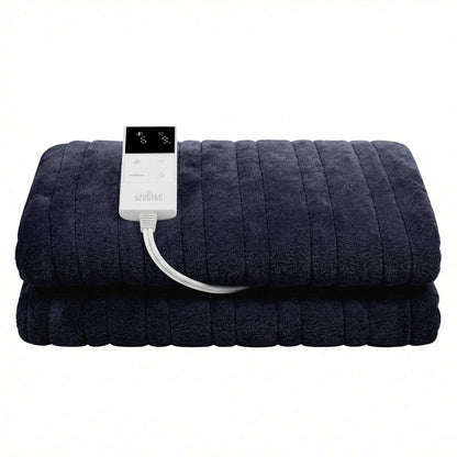 Alona.com.au Home & Garden > Bedding > Blankets & Throws Giselle Electric Throw Rug Double Size 200x180cm Coral Fleece Heated Blanket Charcoal