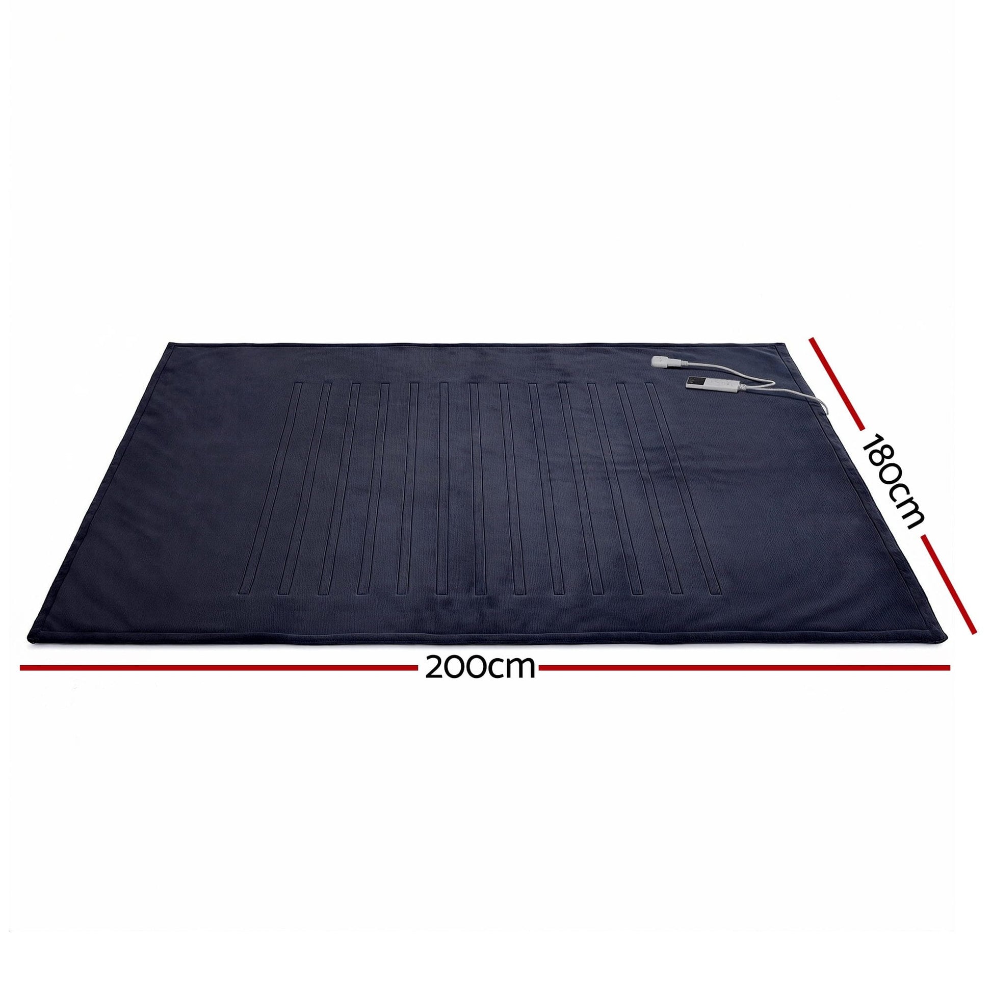 Alona.com.au Home & Garden > Bedding > Blankets & Throws Giselle Electric Throw Rug Double Size 200x180cm Coral Fleece Heated Blanket Charcoal