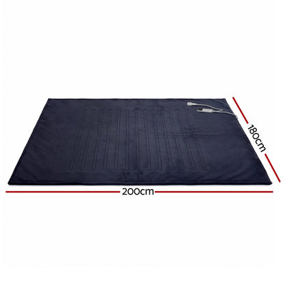 Alona.com.au Home & Garden > Bedding > Blankets & Throws Giselle Electric Throw Rug Double Size 200x180cm Coral Fleece Heated Blanket Charcoal