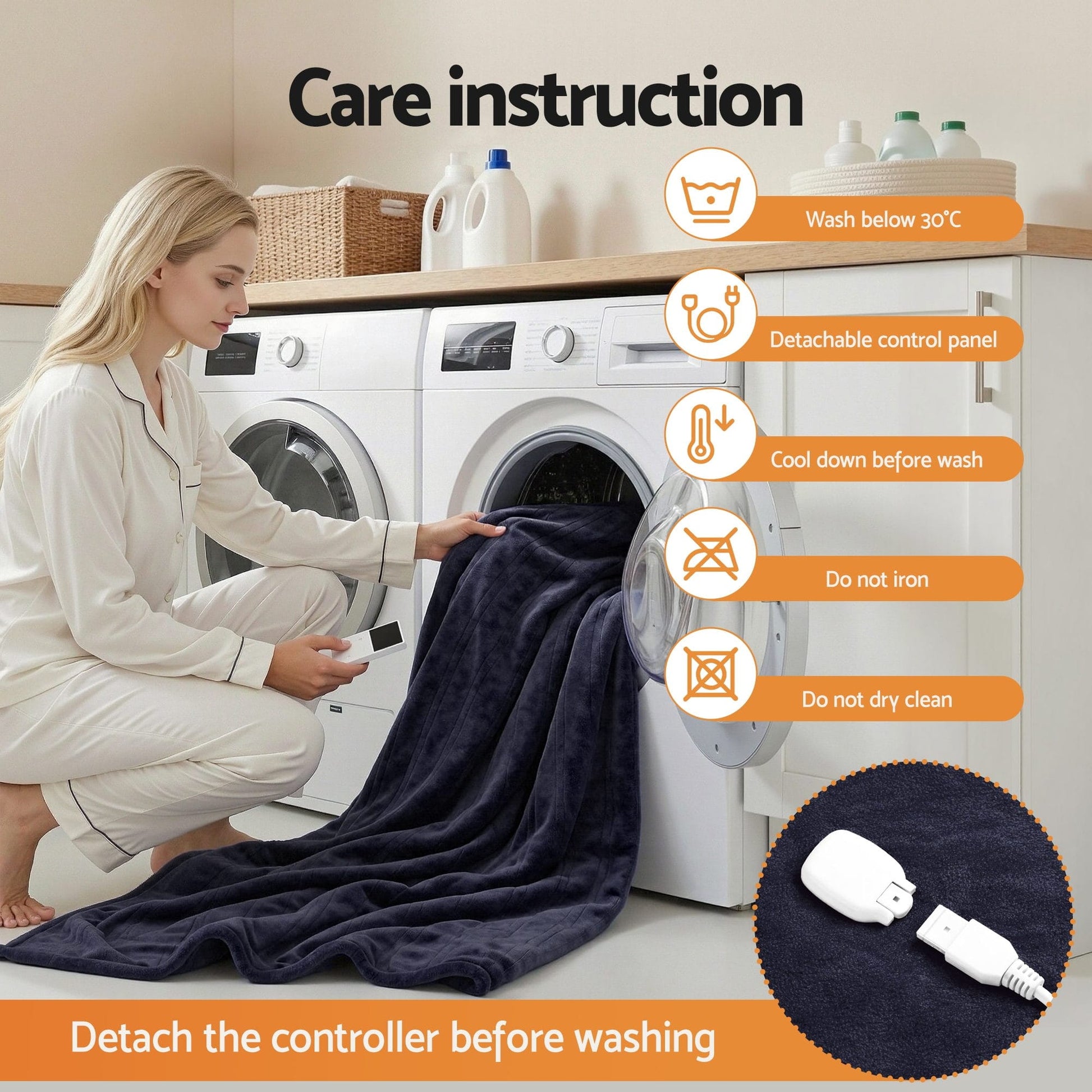 Alona.com.au Home & Garden > Bedding > Blankets & Throws Giselle Electric Throw Rug Double Size 200x180cm Coral Fleece Heated Blanket Charcoal