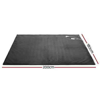 Alona.com.au Home & Garden > Bedding > Blankets & Throws Giselle Electric Throw Rug Double Size 200x180cm Coral Fleece Heated Blanket Grey