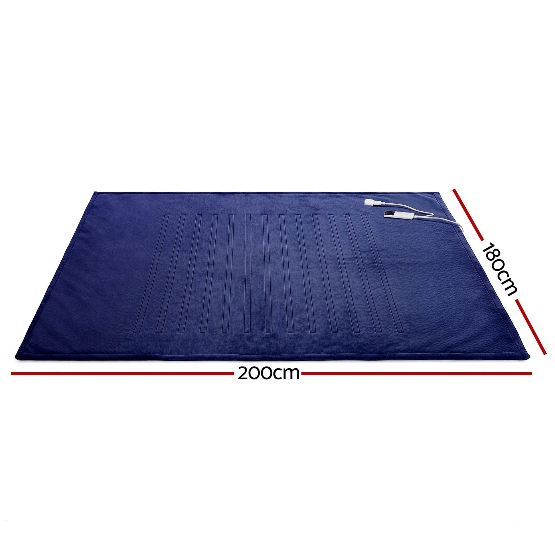 Alona.com.au Home & Garden > Bedding > Blankets & Throws Giselle Electric Throw Rug Double Size 200x180cm Coral Fleece Heated Blanket Navy Blue