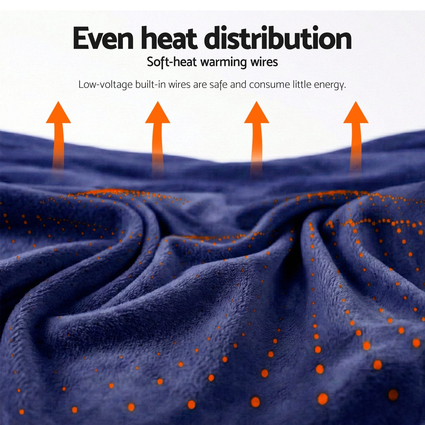 Alona.com.au Home & Garden > Bedding > Blankets & Throws Giselle Electric Throw Rug Double Size 200x180cm Coral Fleece Heated Blanket Navy Blue