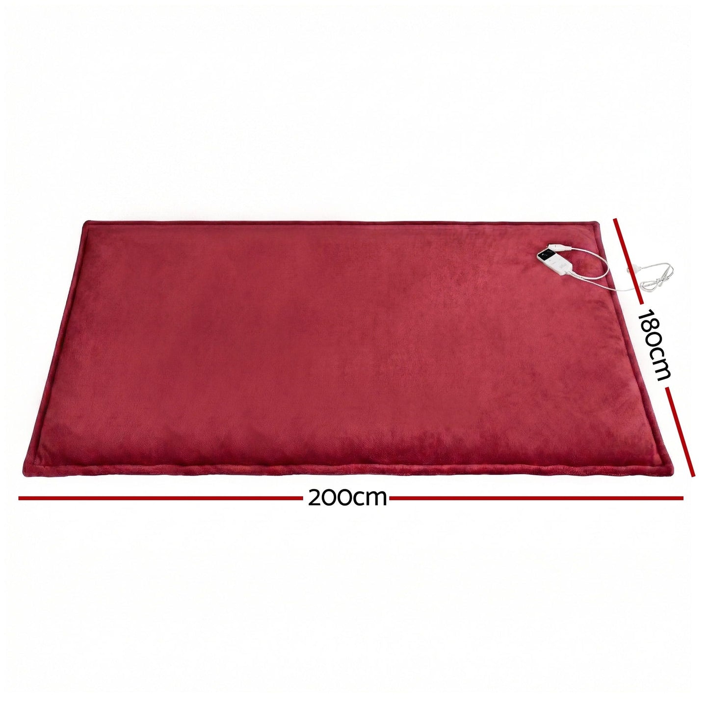 Alona.com.au Home & Garden > Bedding > Blankets & Throws Giselle Electric Throw Rug Double Size 200x180cm Fleece Flannel Heated Blanket Burgundy