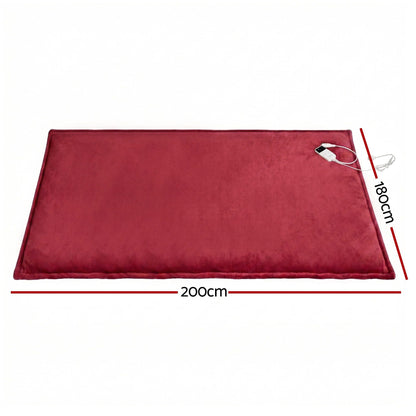 Alona.com.au Home & Garden > Bedding > Blankets & Throws Giselle Electric Throw Rug Double Size 200x180cm Fleece Flannel Heated Blanket Burgundy