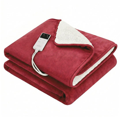 Alona.com.au Home & Garden > Bedding > Blankets & Throws Giselle Electric Throw Rug Double Size 200x180cm Fleece Flannel Heated Blanket Burgundy