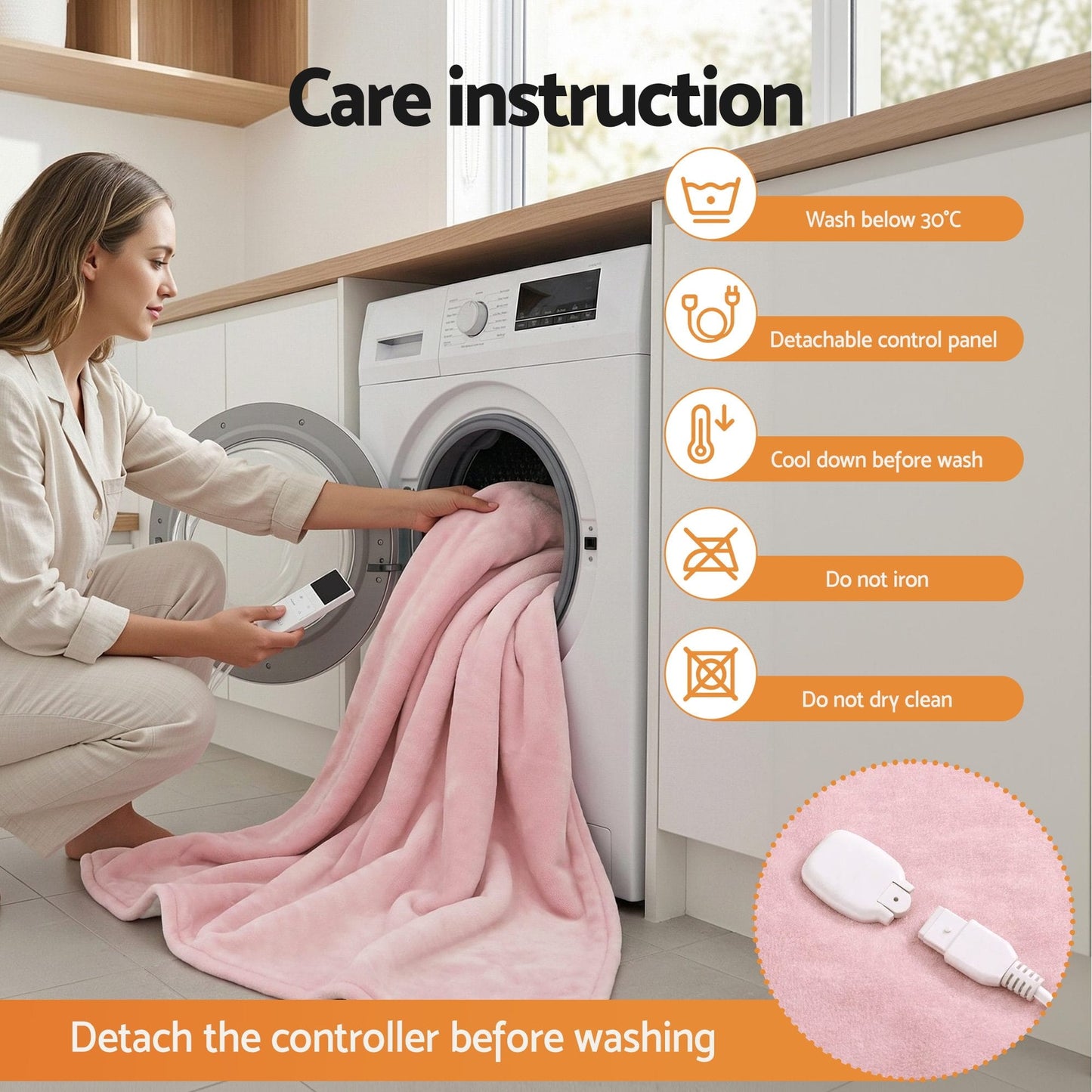 Alona.com.au Home & Garden > Bedding > Blankets & Throws Giselle Electric Throw Rug Double Size 200x180cm Fleece Flannel Heated Blanket Pink