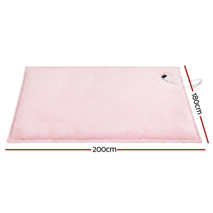Alona.com.au Home & Garden > Bedding > Blankets & Throws Giselle Electric Throw Rug Double Size 200x180cm Fleece Flannel Heated Blanket Pink