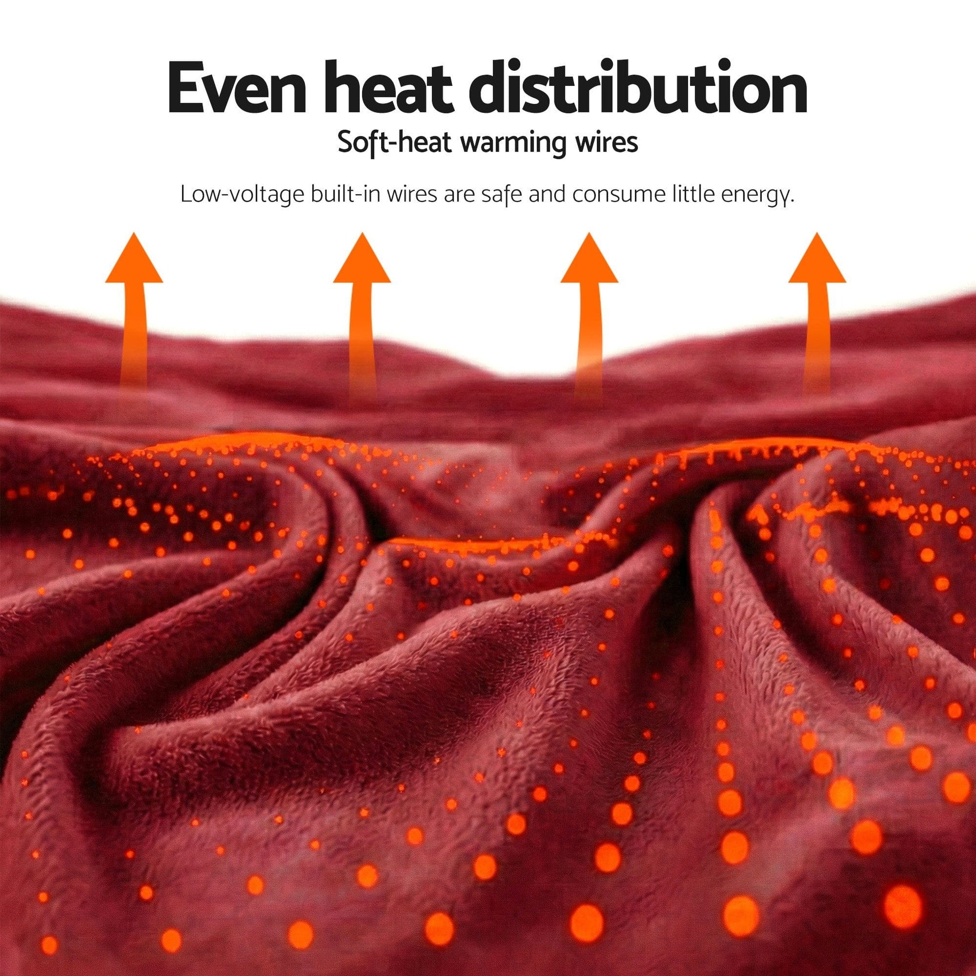 Alona.com.au Home & Garden > Bedding > Blankets & Throws Giselle Electric Throw Rug Dual Side Fleece Flannel Heated Blanket Burgundy