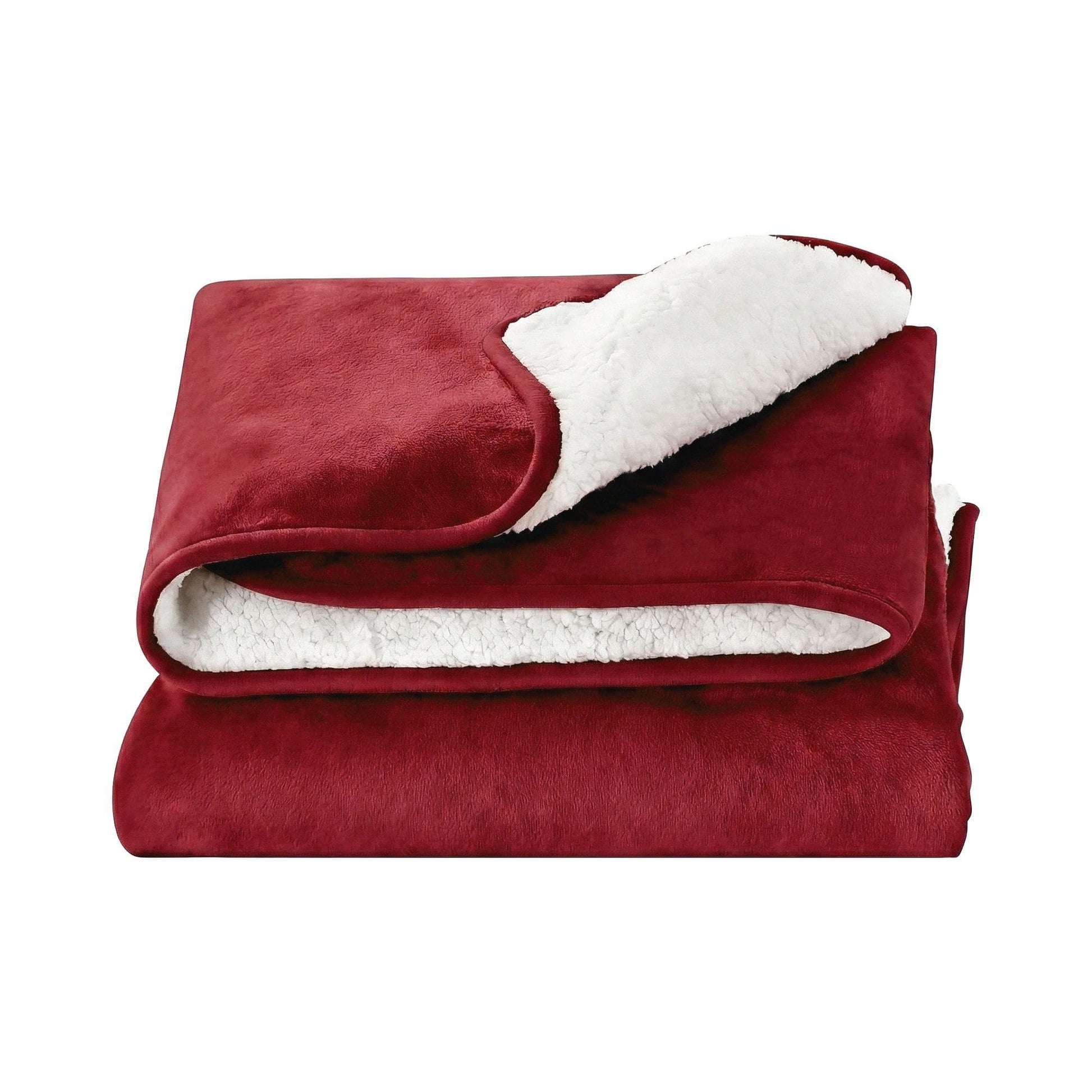 Alona.com.au Home & Garden > Bedding > Blankets & Throws Giselle Electric Throw Rug Dual Side Fleece Flannel Heated Blanket Burgundy