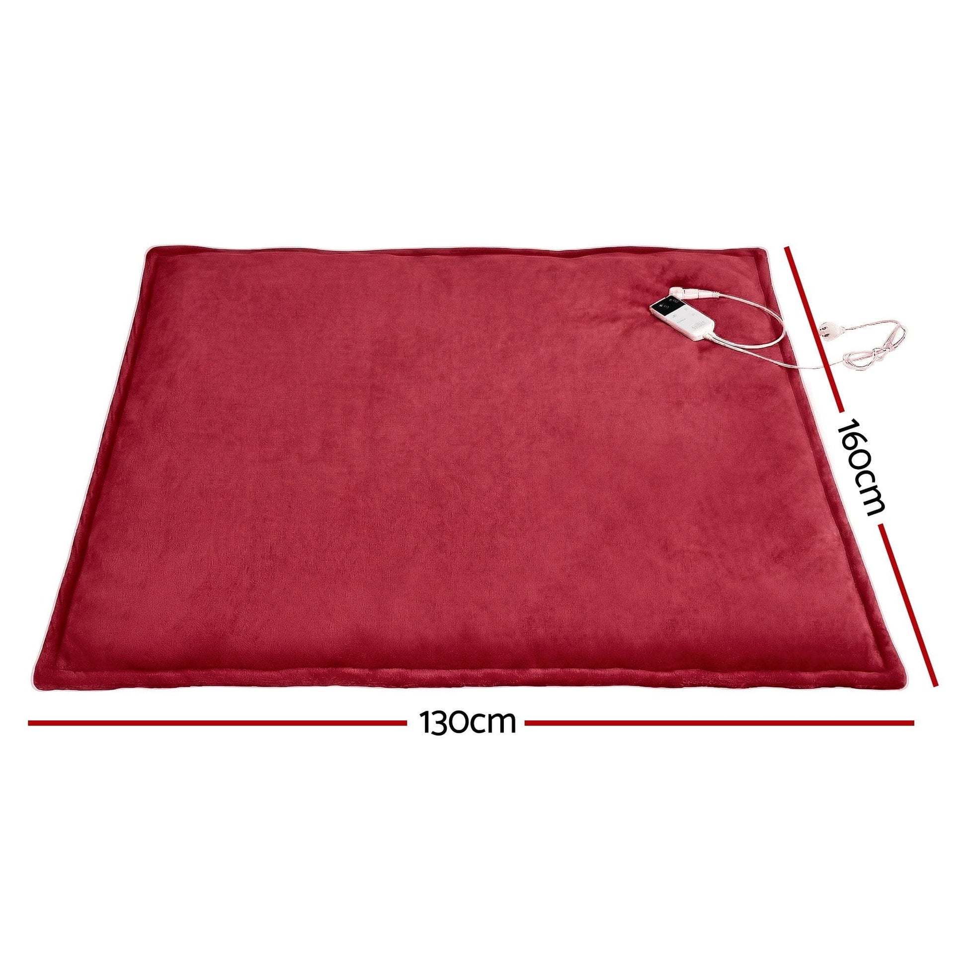 Alona.com.au Home & Garden > Bedding > Blankets & Throws Giselle Electric Throw Rug Dual Side Fleece Flannel Heated Blanket Burgundy