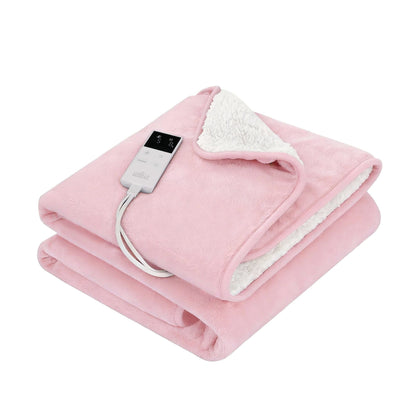 Alona.com.au Home & Garden > Bedding > Blankets & Throws Giselle Electric Throw Rug Dual Side Fleece Flannel Heated Blanket Pink