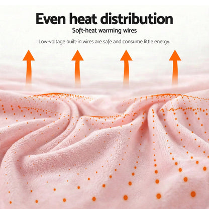 Alona.com.au Home & Garden > Bedding > Blankets & Throws Giselle Electric Throw Rug Dual Side Fleece Flannel Heated Blanket Pink