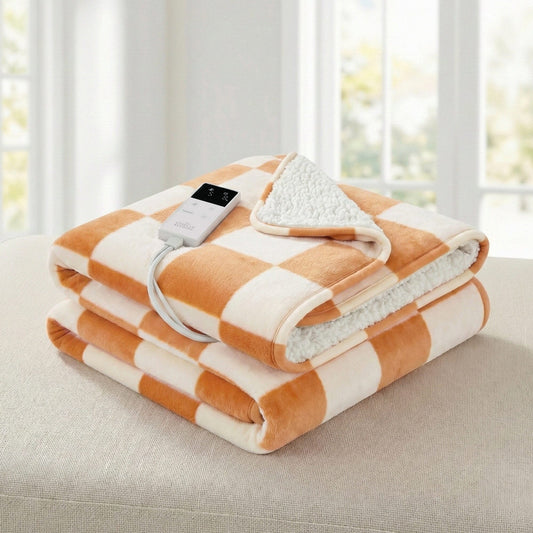 Alona.com.au Home & Garden > Bedding > Blankets & Throws Giselle Electric Throw Rug Dual Side Fleece Flannel Heated Blanket Yellow