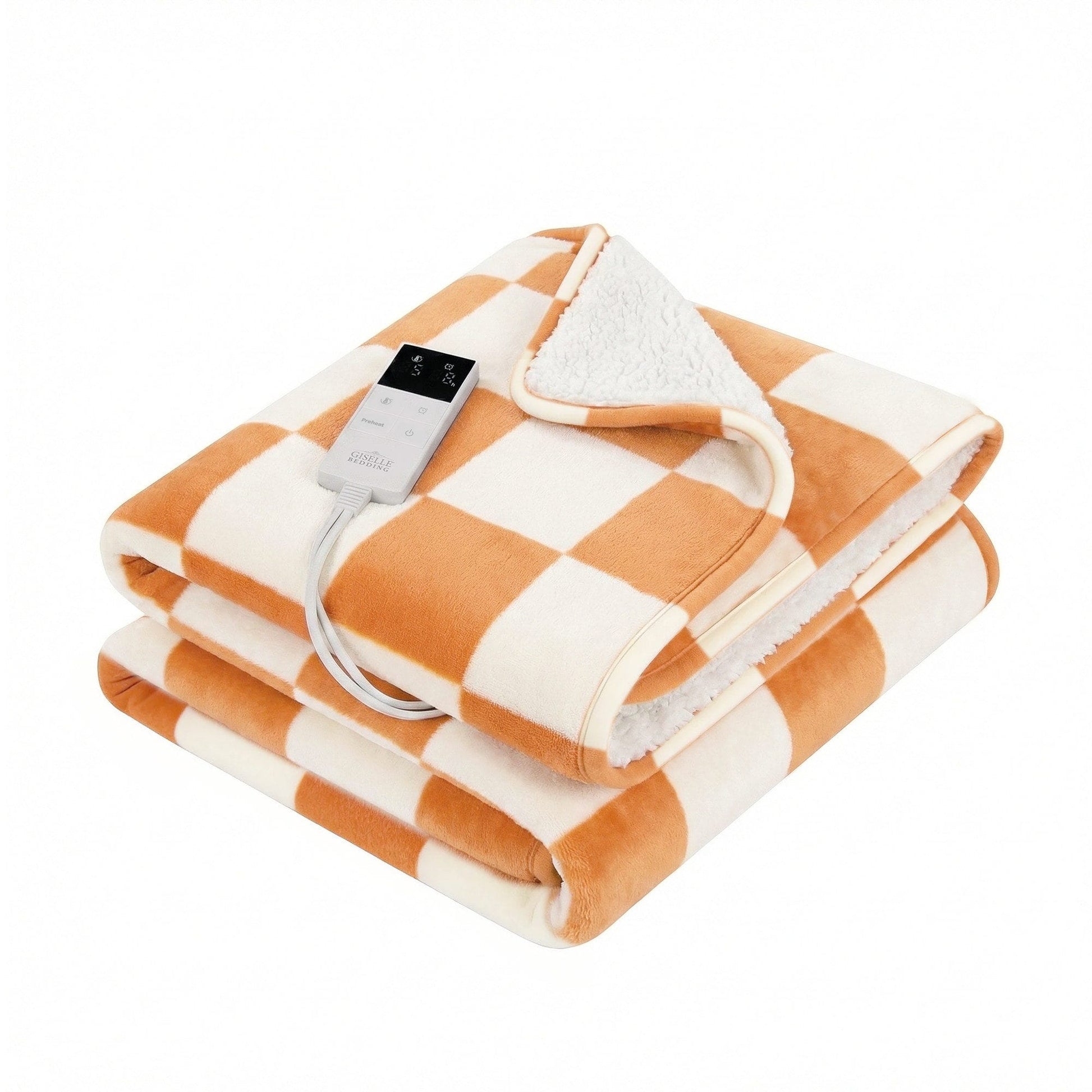 Alona.com.au Home & Garden > Bedding > Blankets & Throws Giselle Electric Throw Rug Dual Side Fleece Flannel Heated Blanket Yellow