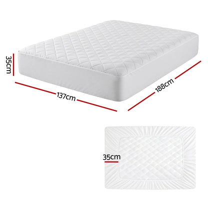 Alona.com.au Home & Garden > Bedding > Mattress Protectors Giselle Waterproof Mattress Protector 100% Cotton Quilted Fitted Cover Double