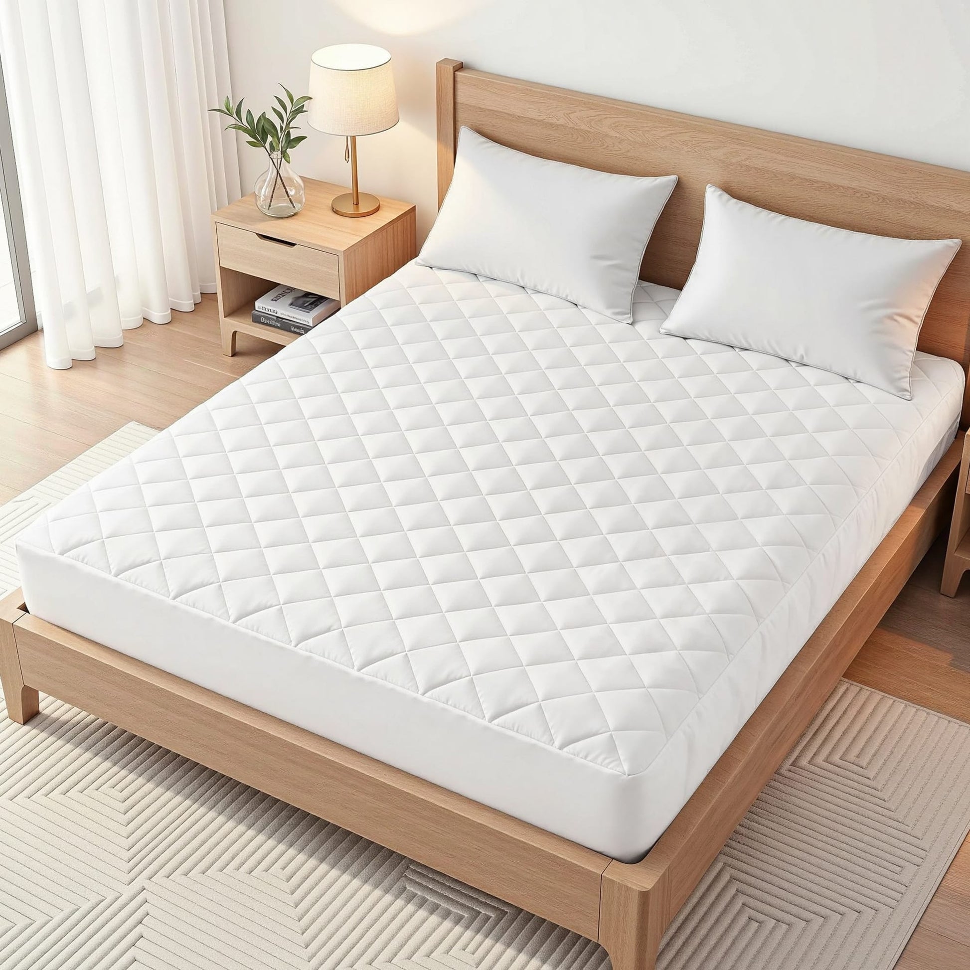 Alona.com.au Home & Garden > Bedding > Mattress Protectors Giselle Waterproof Mattress Protector 100% Cotton Quilted Fitted Cover King