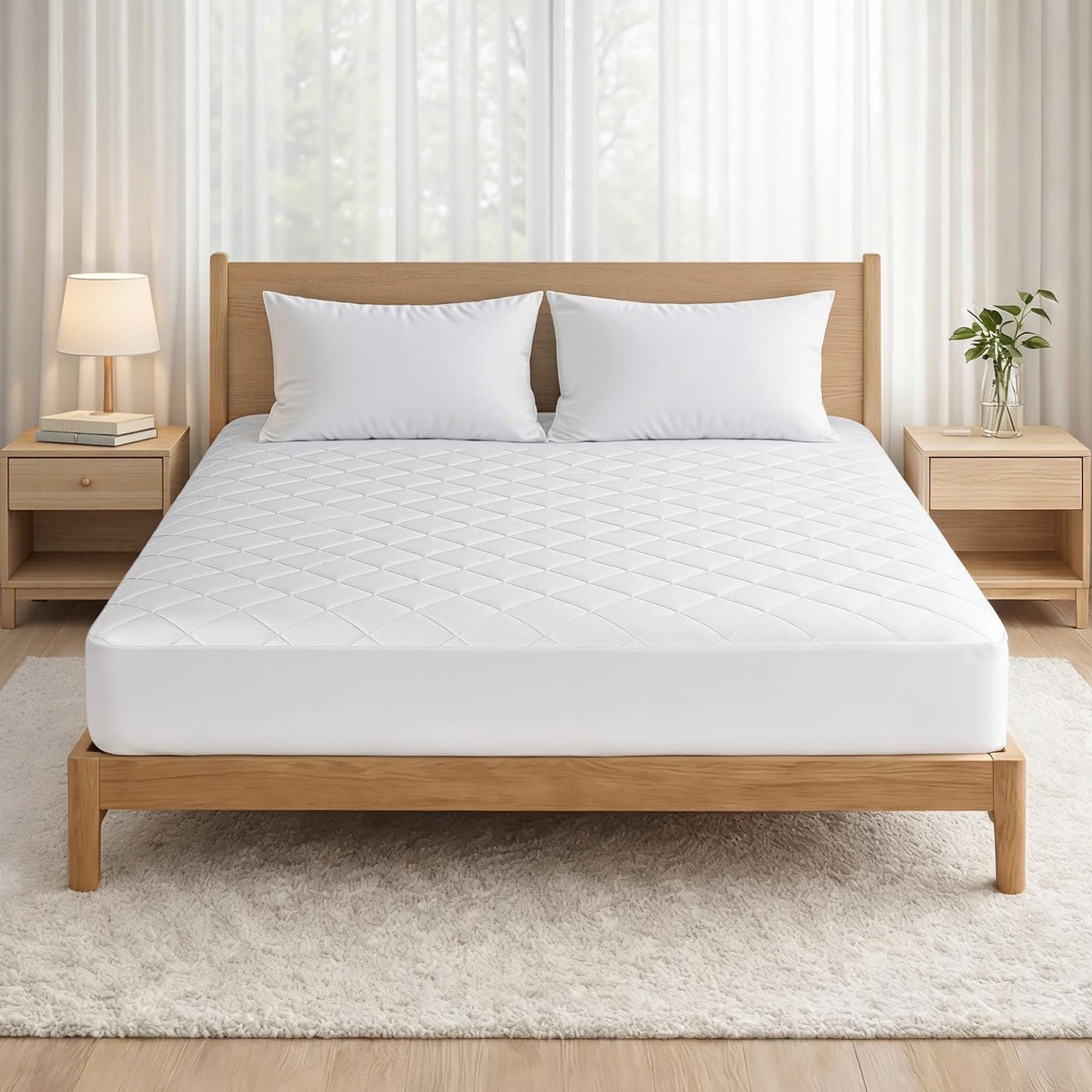 Alona.com.au Home & Garden > Bedding > Mattress Protectors Giselle Waterproof Mattress Protector 100% Cotton Quilted Fitted Cover King