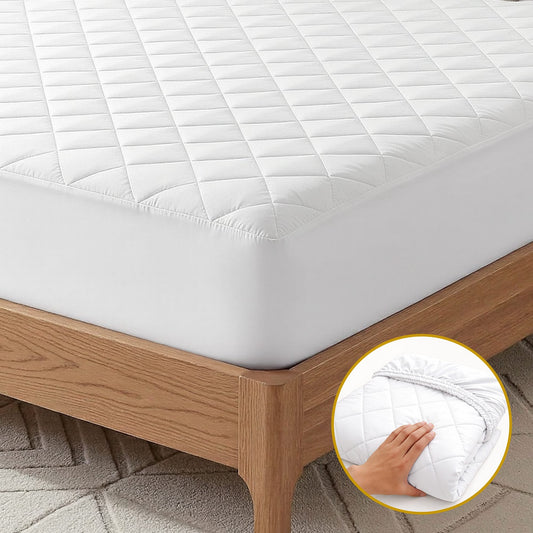 Alona.com.au Home & Garden > Bedding > Mattress Protectors Giselle Waterproof Mattress Protector 100% Cotton Quilted Fitted Cover King Single