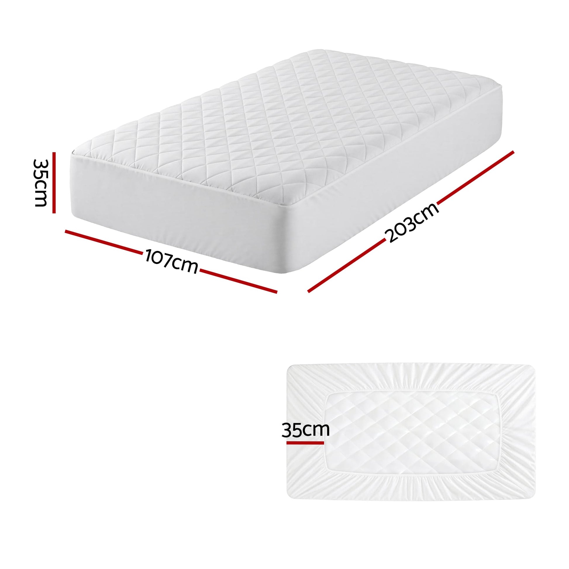Alona.com.au Home & Garden > Bedding > Mattress Protectors Giselle Waterproof Mattress Protector 100% Cotton Quilted Fitted Cover King Single