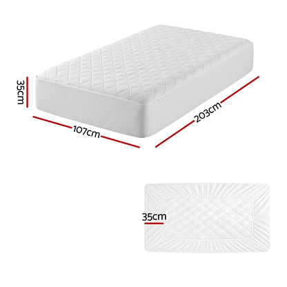 Alona.com.au Home & Garden > Bedding > Mattress Protectors Giselle Waterproof Mattress Protector 100% Cotton Quilted Fitted Cover King Single