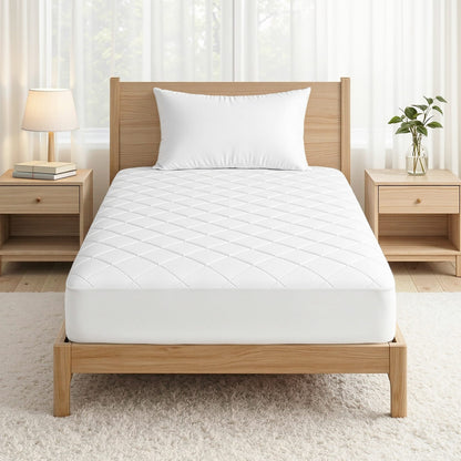 Alona.com.au Home & Garden > Bedding > Mattress Protectors Giselle Waterproof Mattress Protector 100% Cotton Quilted Fitted Cover King Single