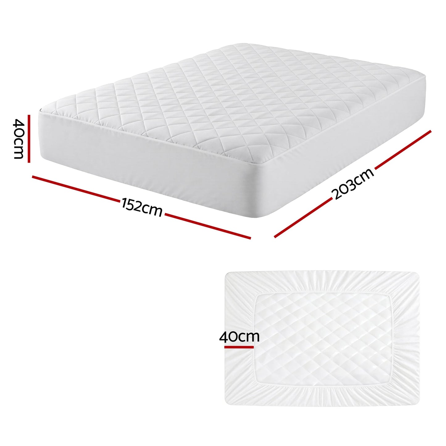 Alona.com.au Home & Garden > Bedding > Mattress Protectors Giselle Waterproof Mattress Protector 100% Cotton Quilted Fitted Cover Queen