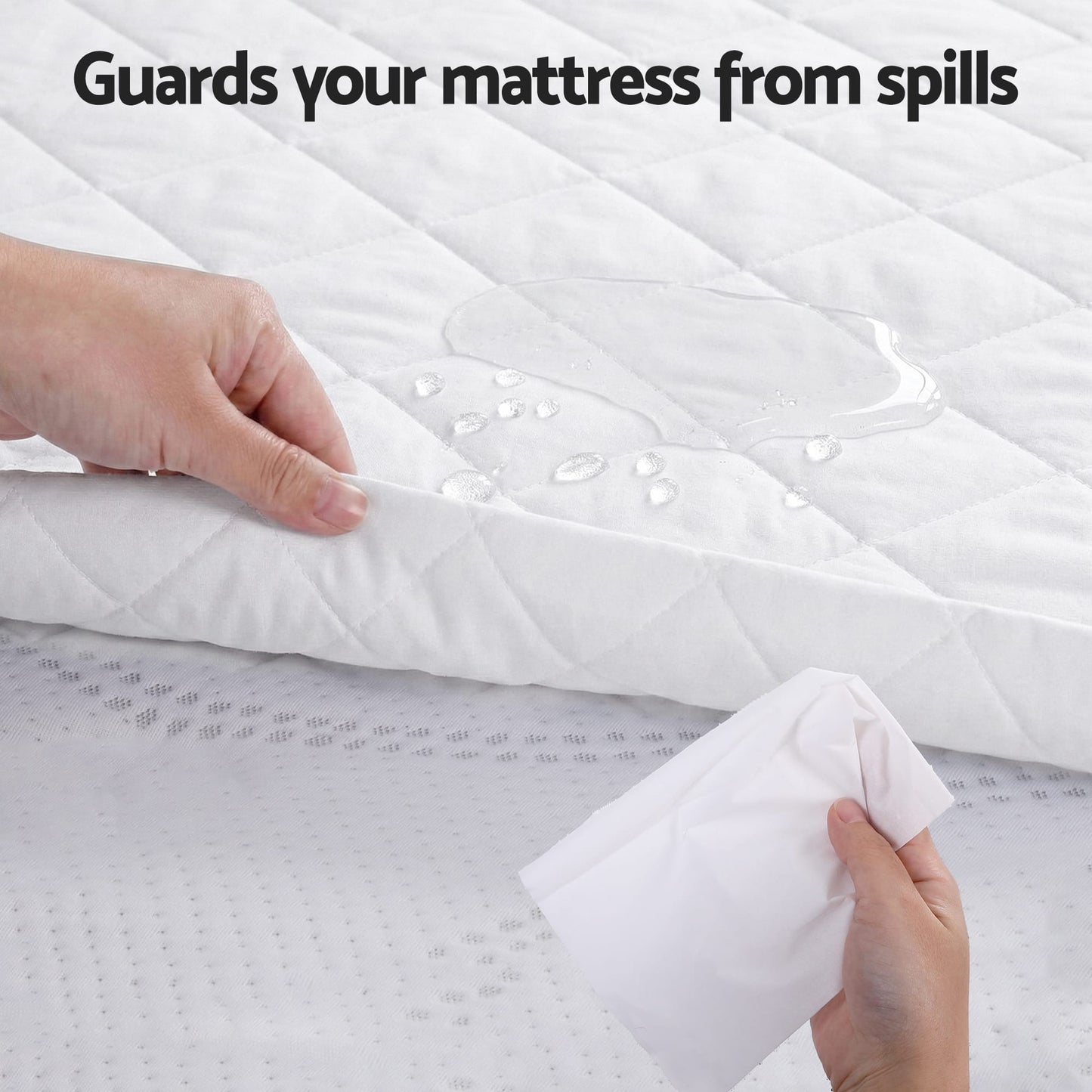 Alona.com.au Home & Garden > Bedding > Mattress Protectors Giselle Waterproof Mattress Protector 100% Cotton Quilted Fitted Cover Queen