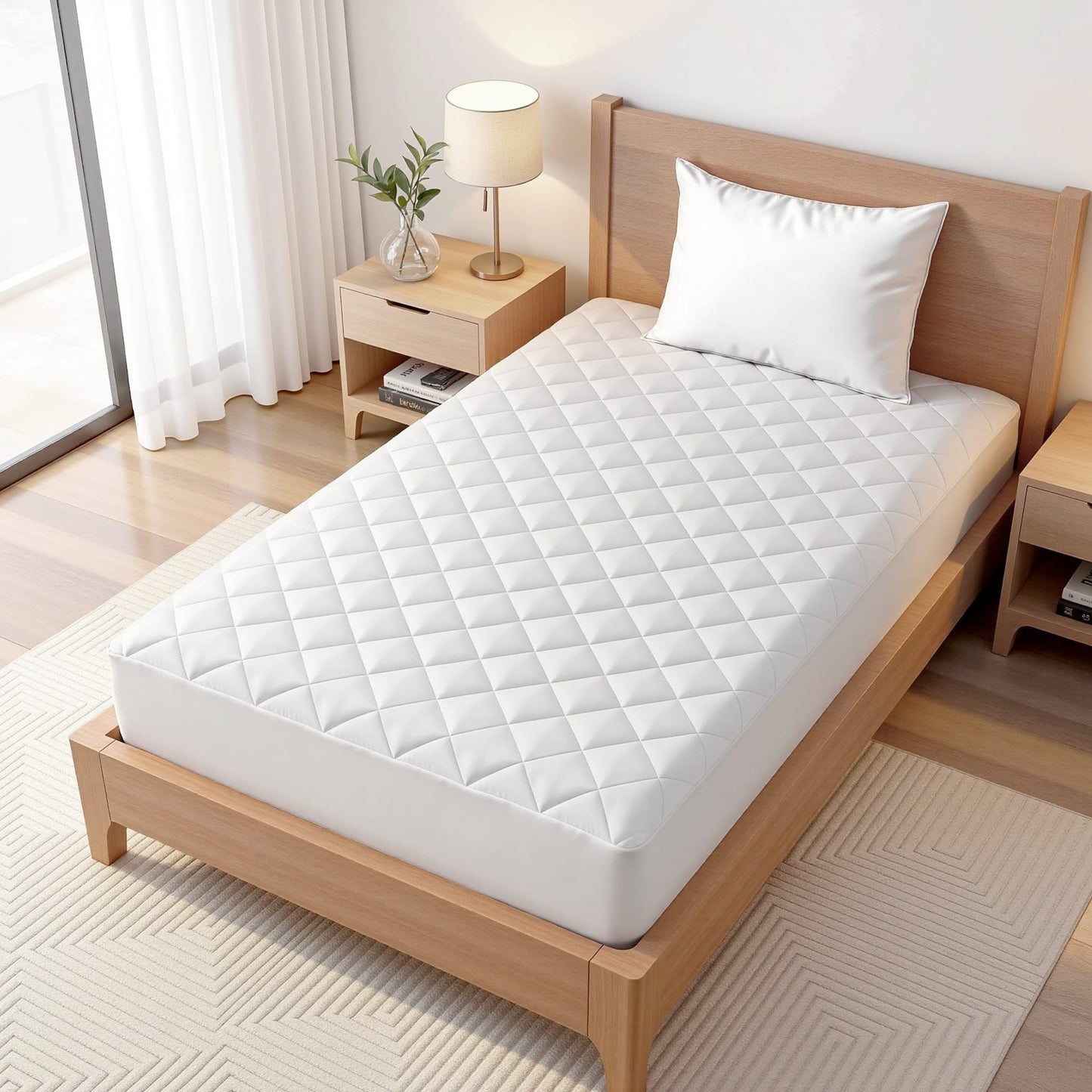 Alona.com.au Home & Garden > Bedding > Mattress Protectors Giselle Waterproof Mattress Protector 100% Cotton Quilted Fitted Cover Single