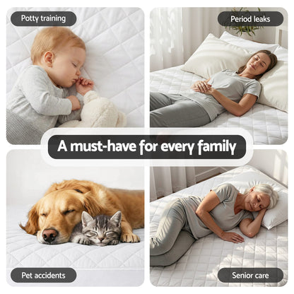 Alona.com.au Home & Garden > Bedding > Mattress Protectors Giselle Waterproof Mattress Protector 100% Cotton Quilted Fitted Cover Single