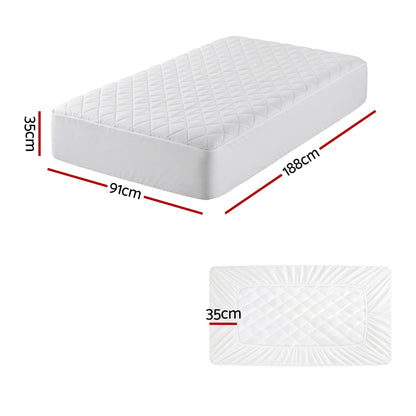 Alona.com.au Home & Garden > Bedding > Mattress Protectors Giselle Waterproof Mattress Protector 100% Cotton Quilted Fitted Cover Single