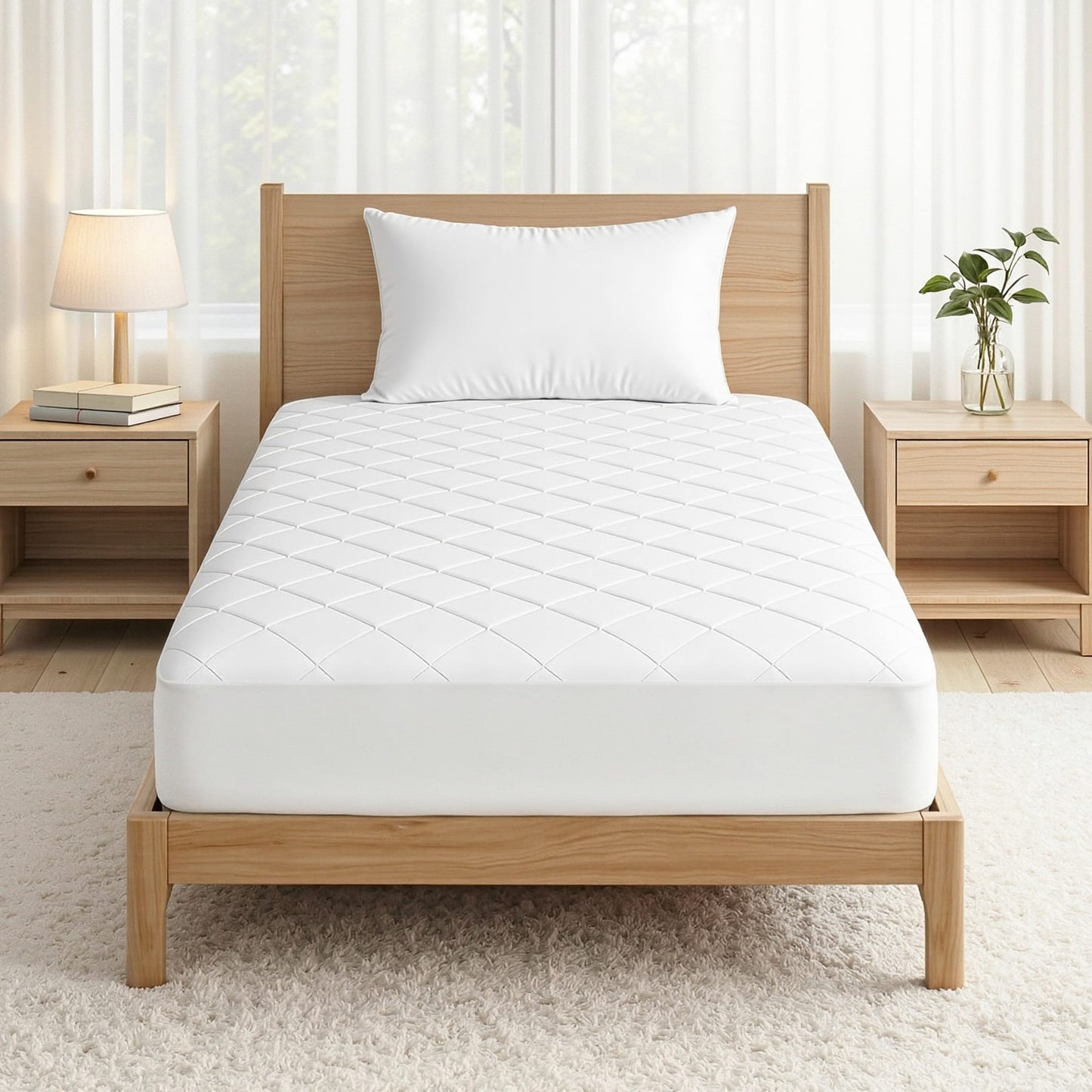 Alona.com.au Home & Garden > Bedding > Mattress Protectors Giselle Waterproof Mattress Protector 100% Cotton Quilted Fitted Cover Single