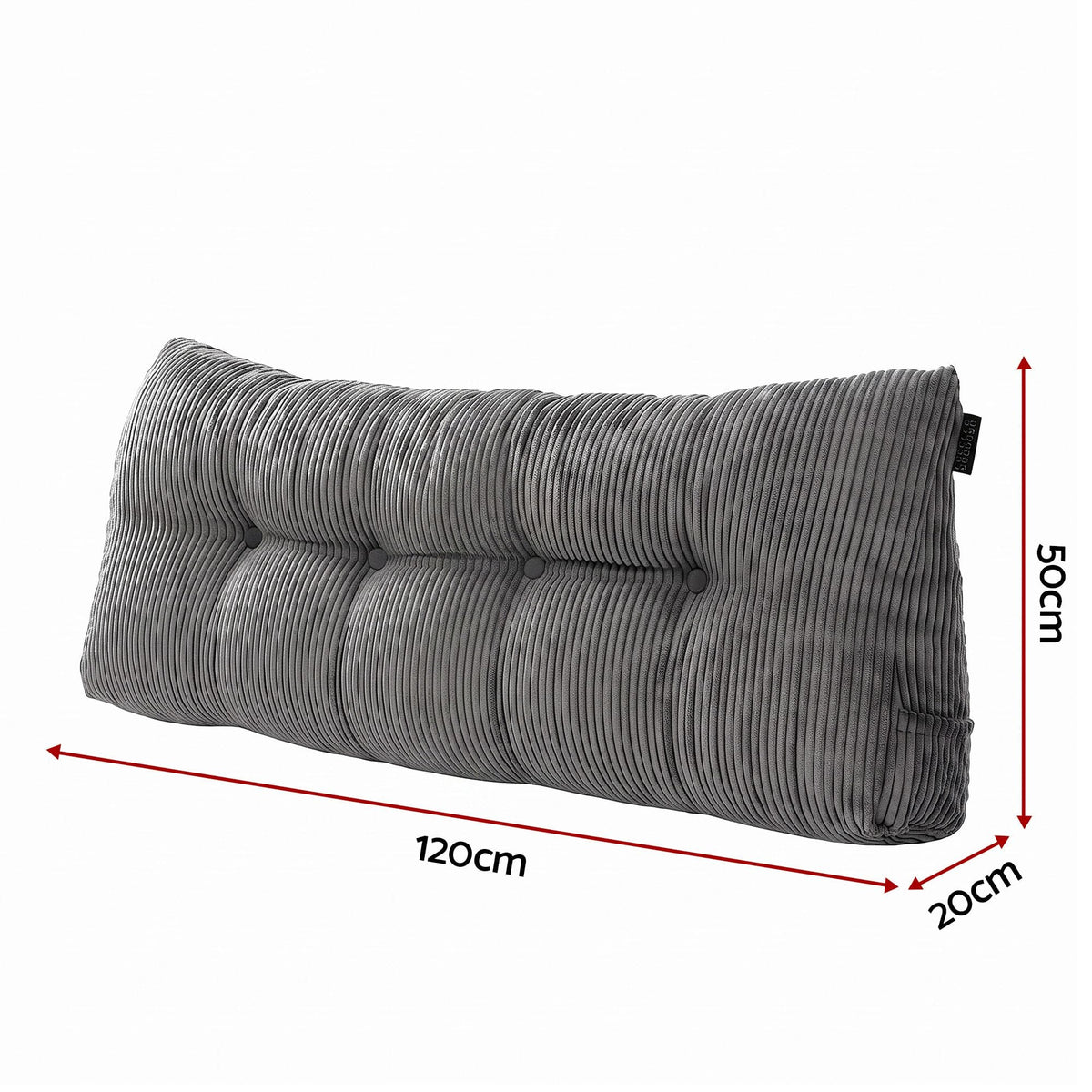 Alona.com.au Home & Garden > Bedding > Pillows Giselle Headboard Pillow for Sitting in Bed, Upgraded Shredded Foam Reading Wedge Cushion for Lumbar Support, 320g Corduroy Backrest with Side Pockets for Dorm Daybed, Double