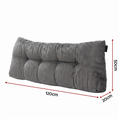 Alona.com.au Home & Garden > Bedding > Pillows Giselle Headboard Pillow for Sitting in Bed, Upgraded Shredded Foam Reading Wedge Cushion for Lumbar Support, 320g Corduroy Backrest with Side Pockets for Dorm Daybed, Double