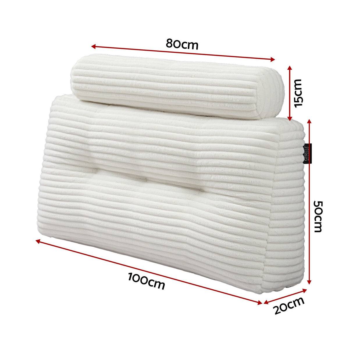 Alona.com.au Home & Garden > Bedding > Pillows Giselle wedge pillow headboard with non-flattening shredded foam core, perfect for dorm reading or sofa lap desk, 330g corduroy cover, side pockets, King Single