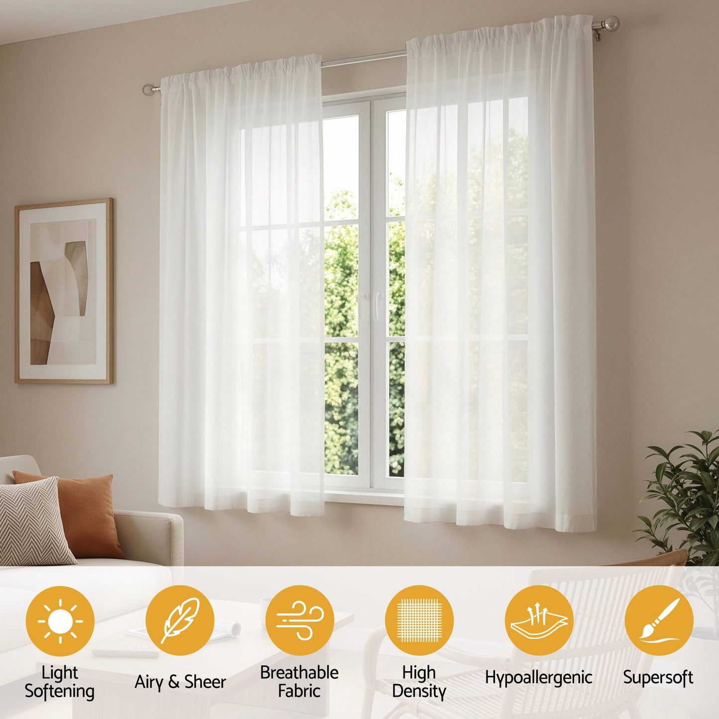 Alona.com.au Home & Garden > Curtains > Curtains & Drapes Artiss Blockout Curtains 2X 132x160cm Light Filtering Window Drapes Rod Pocket