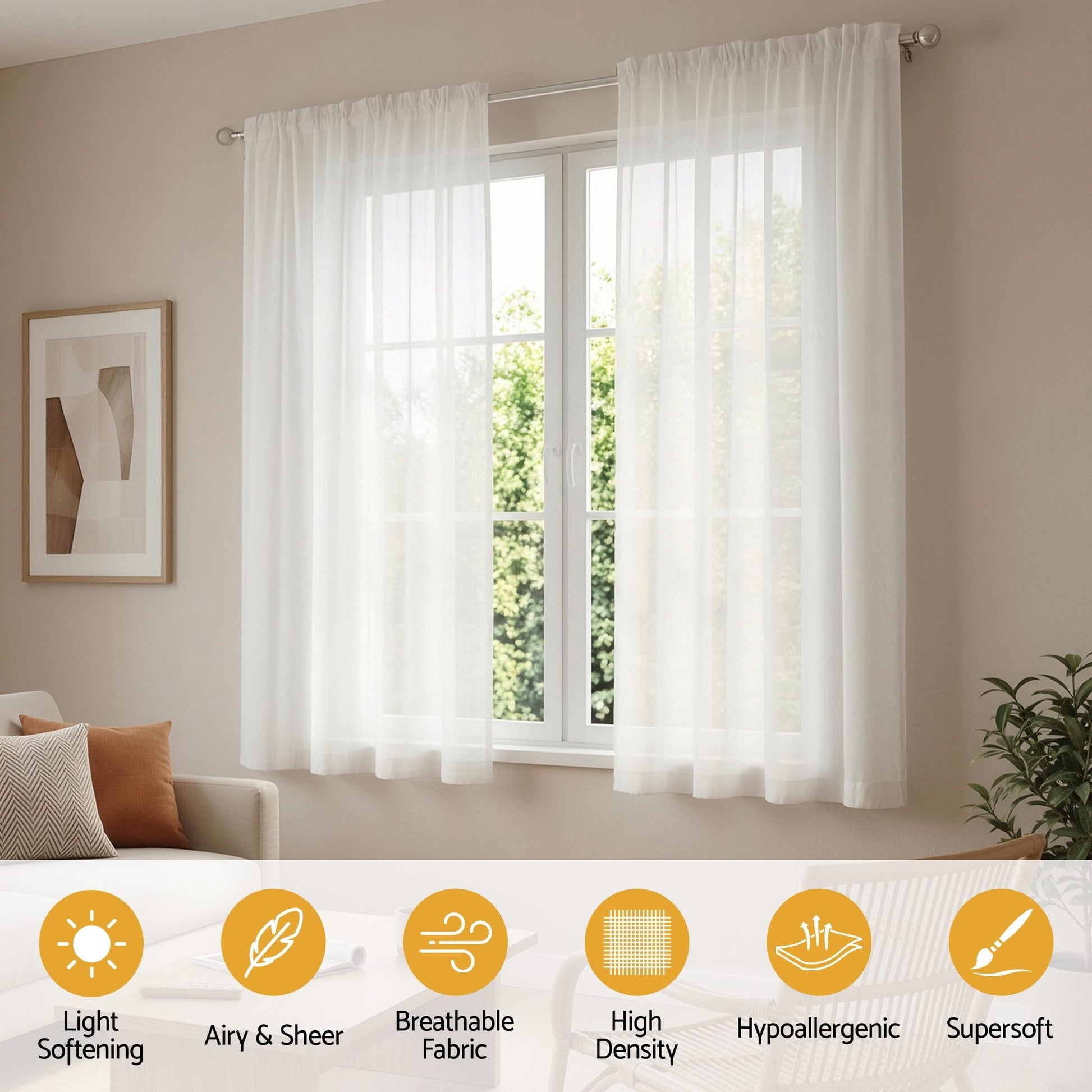 Alona.com.au Home & Garden > Curtains > Curtains & Drapes Artiss Blockout Curtains 2X 132x160cm Light Filtering Window Drapes Rod Pocket