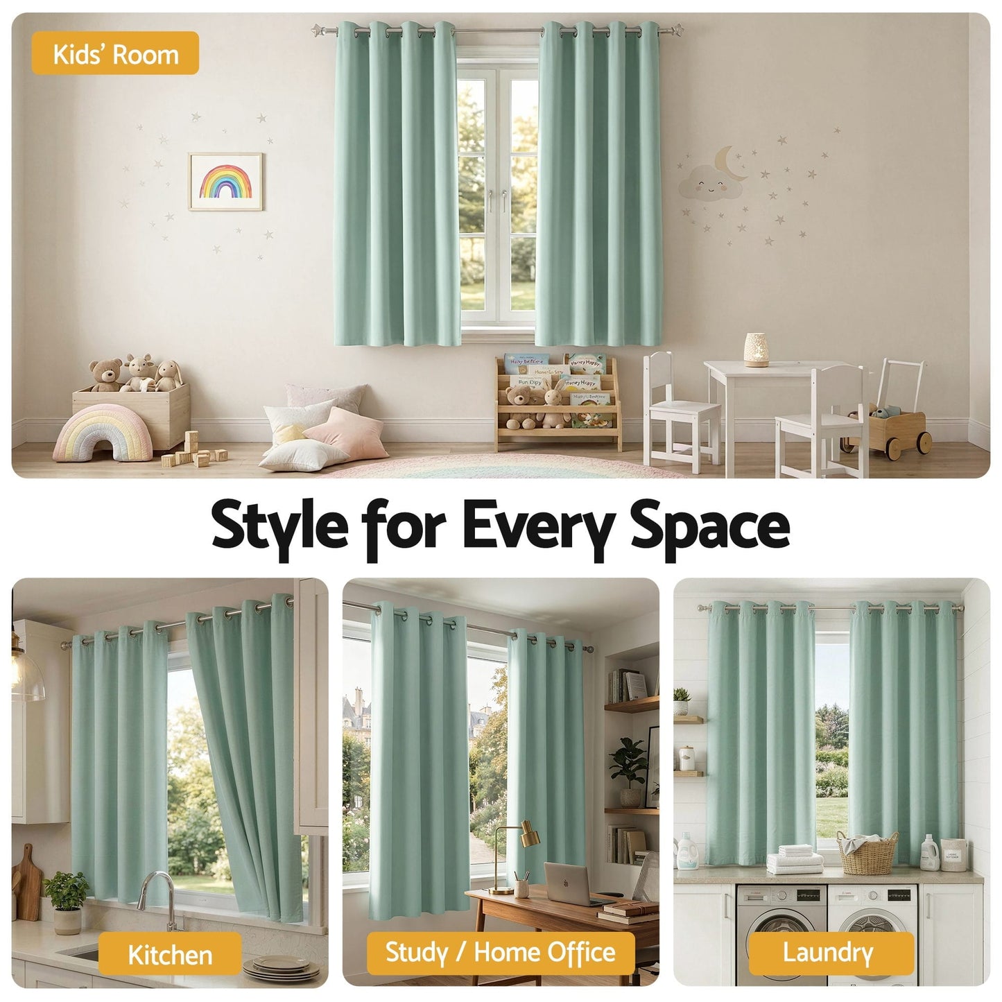 Alona.com.au Home & Garden > Curtains > Curtains & Drapes Artiss Blockout Curtains 2X 132x160cm Thermal Insulated Eyelet Drapes Green