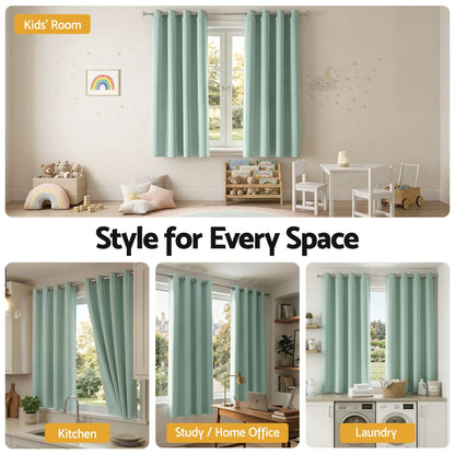 Alona.com.au Home & Garden > Curtains > Curtains & Drapes Artiss Blockout Curtains 2X 132x160cm Thermal Insulated Eyelet Drapes Green
