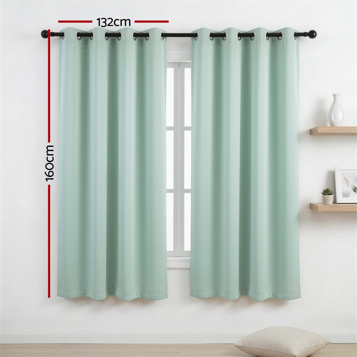 Alona.com.au Home & Garden > Curtains > Curtains & Drapes Artiss Blockout Curtains 2X 132x160cm Thermal Insulated Eyelet Drapes Green