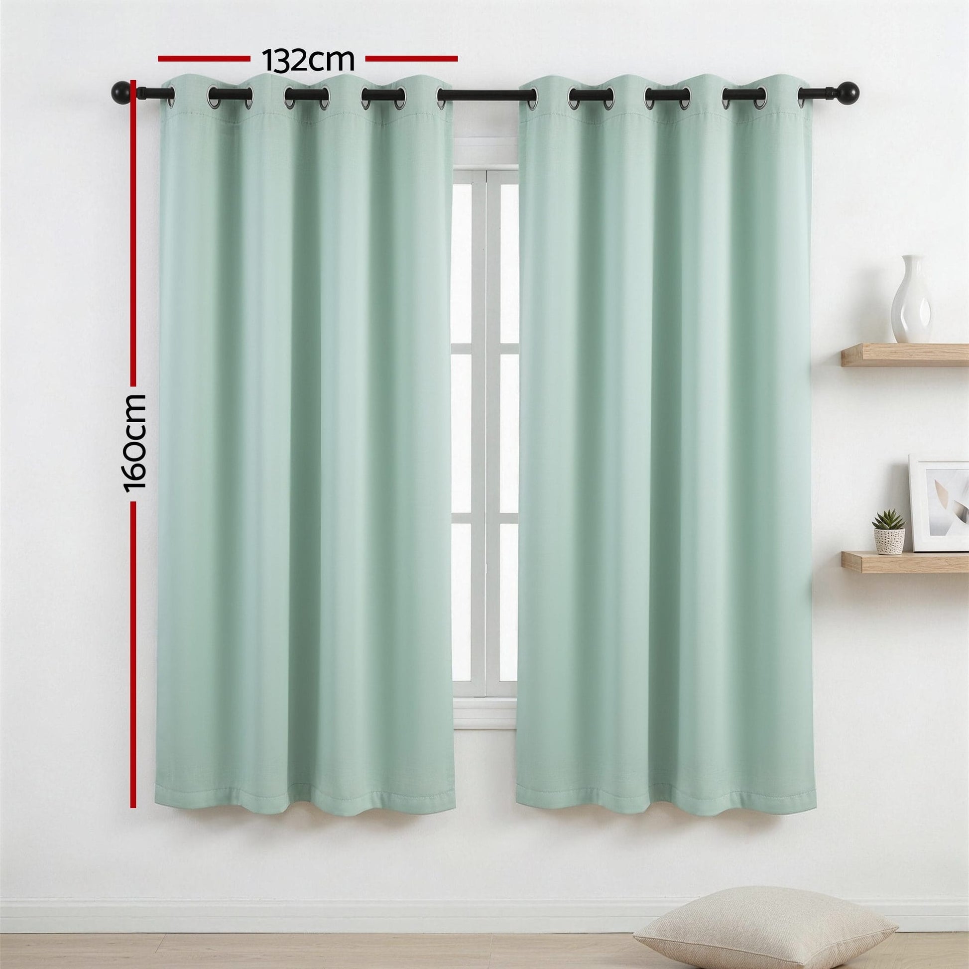 Alona.com.au Home & Garden > Curtains > Curtains & Drapes Artiss Blockout Curtains 2X 132x160cm Thermal Insulated Eyelet Drapes Green